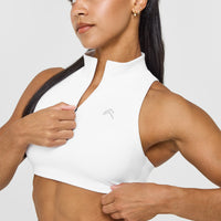 EasyLiftâ„¢ Zip High Neck Sports Bra | White