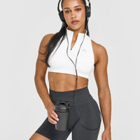 EasyLiftâ„¢ Zip High Neck Sports Bra | White