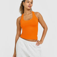 Cotton Fitted Vest | Flame Orange