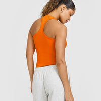 Cotton Fitted Vest | Flame Orange
