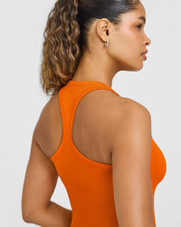 Cotton Fitted Vest | Flame Orange