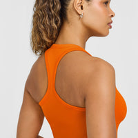 Cotton Fitted Vest | Flame Orange