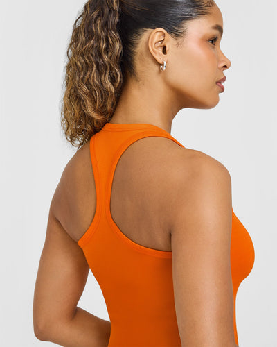 Cotton Fitted Vest | Flame Orange