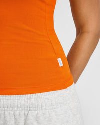 Cotton Fitted Vest | Flame Orange