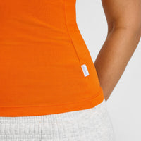 Cotton Fitted Vest | Flame Orange