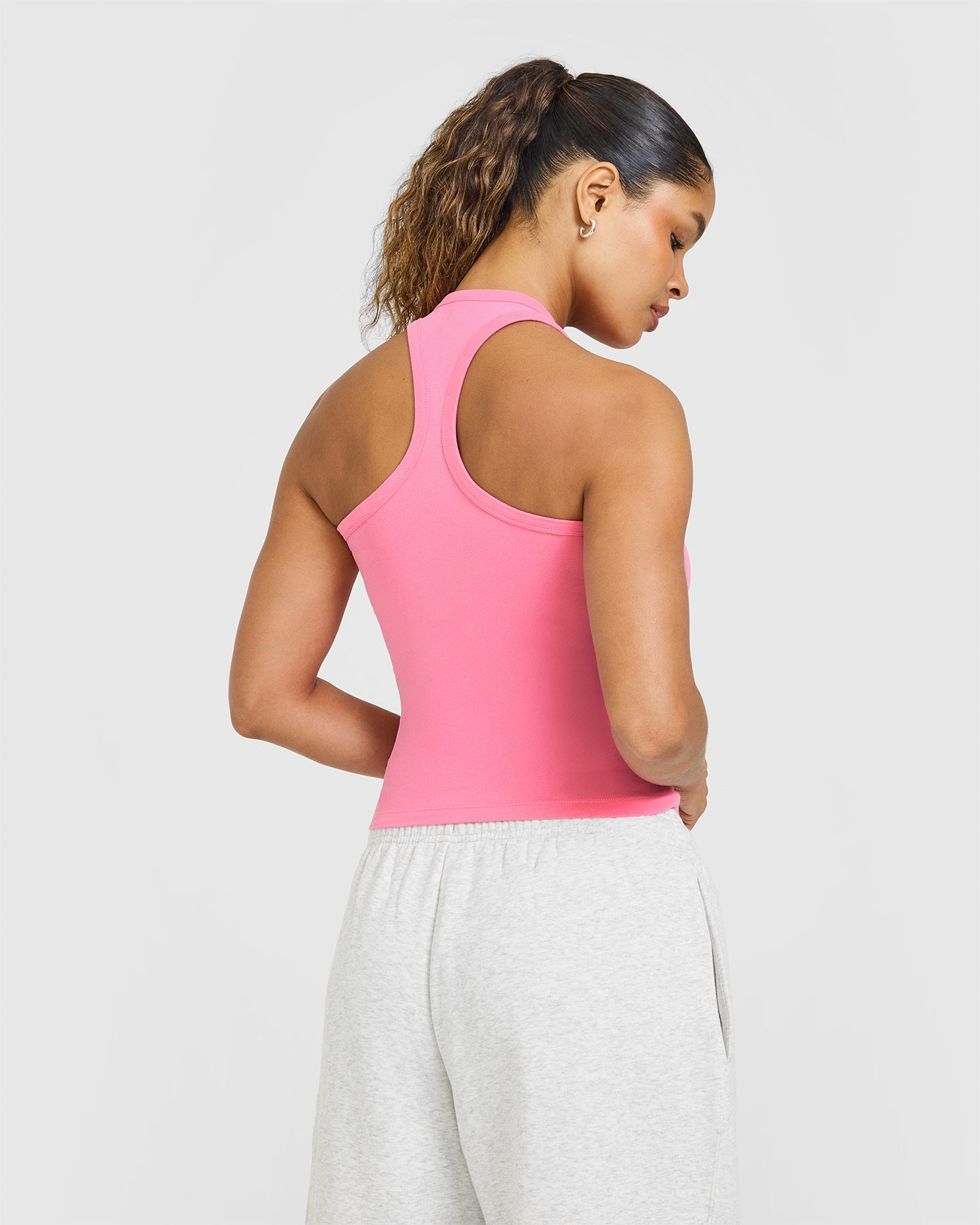 Cotton Fitted Vest | Peony Pink