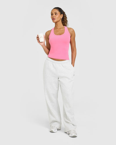 Cotton Fitted Vest | Peony Pink