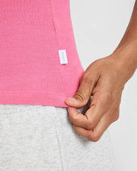 Cotton Fitted Vest | Peony Pink