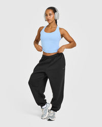 Cotton Fitted Vest | Washed Powdered Blue