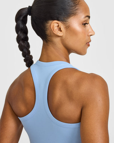 Cotton Fitted Vest | Washed Powdered Blue