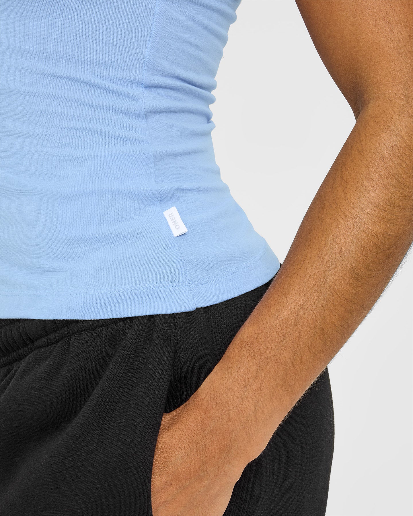 Cotton Fitted Vest | Washed Powdered Blue