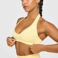 Effortless Seamless Halter Neck Sports Bra | Sherbert Yellow