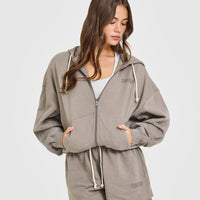 Raw Lounge Oversized Zip Hoodie | Washed Minky