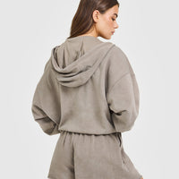 Raw Lounge Oversized Zip Hoodie | Washed Minky