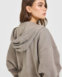 Raw Lounge Oversized Zip Hoodie | Washed Minky