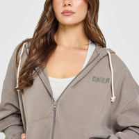 Raw Lounge Oversized Zip Hoodie | Washed Minky