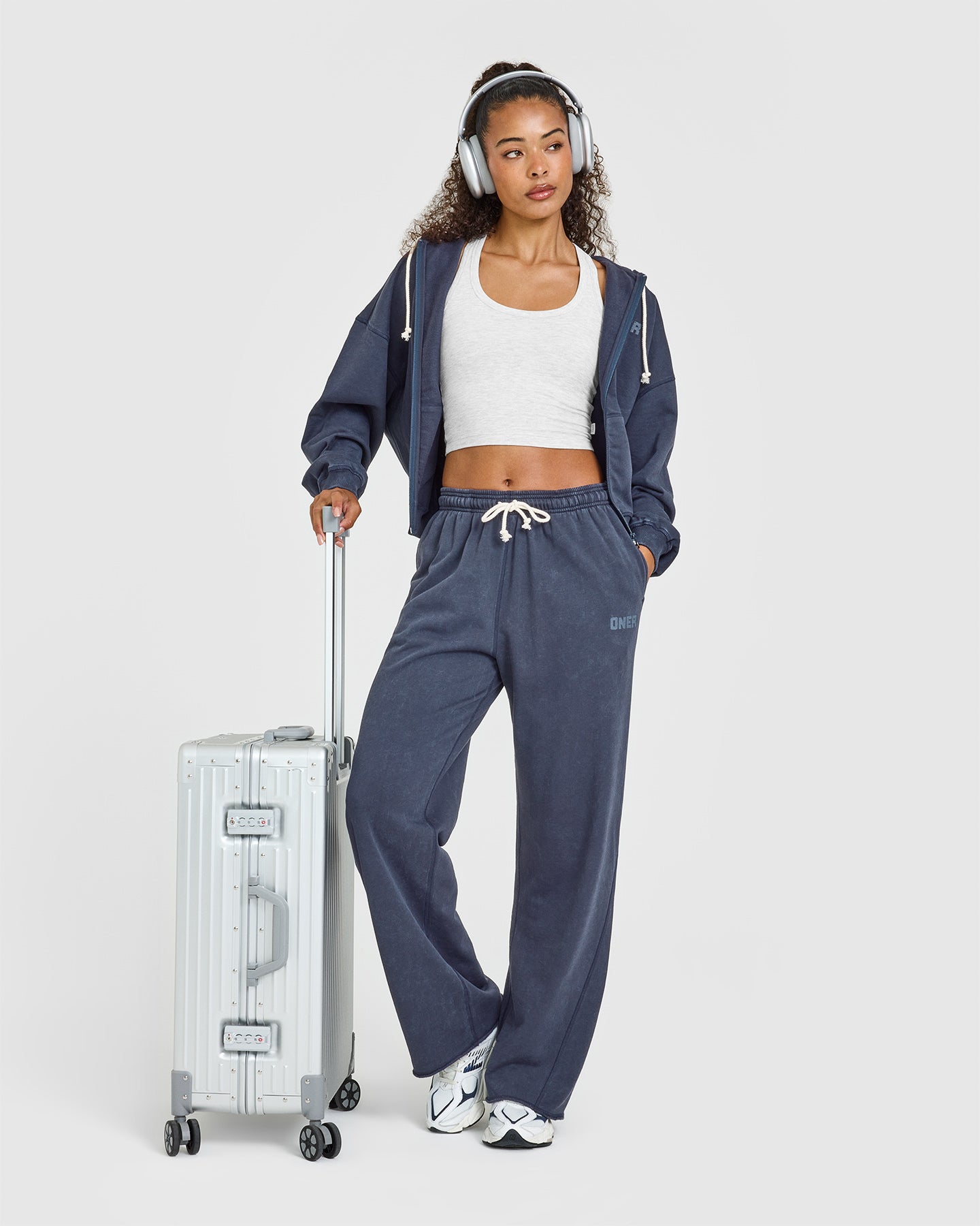 Raw Lounge Wide Leg Joggers | Washed True Blue