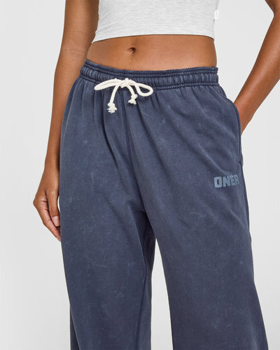 Raw Lounge Wide Leg Joggers | Washed True Blue