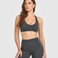 SoftMotion™ Bralette with White Logo | Coal