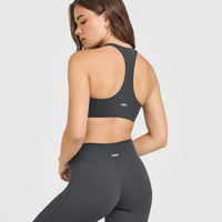 SoftMotion™ Bralette with White Logo | Coal