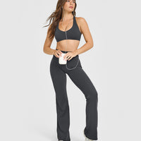 SoftMotion™ Bralette with White Logo | Coal