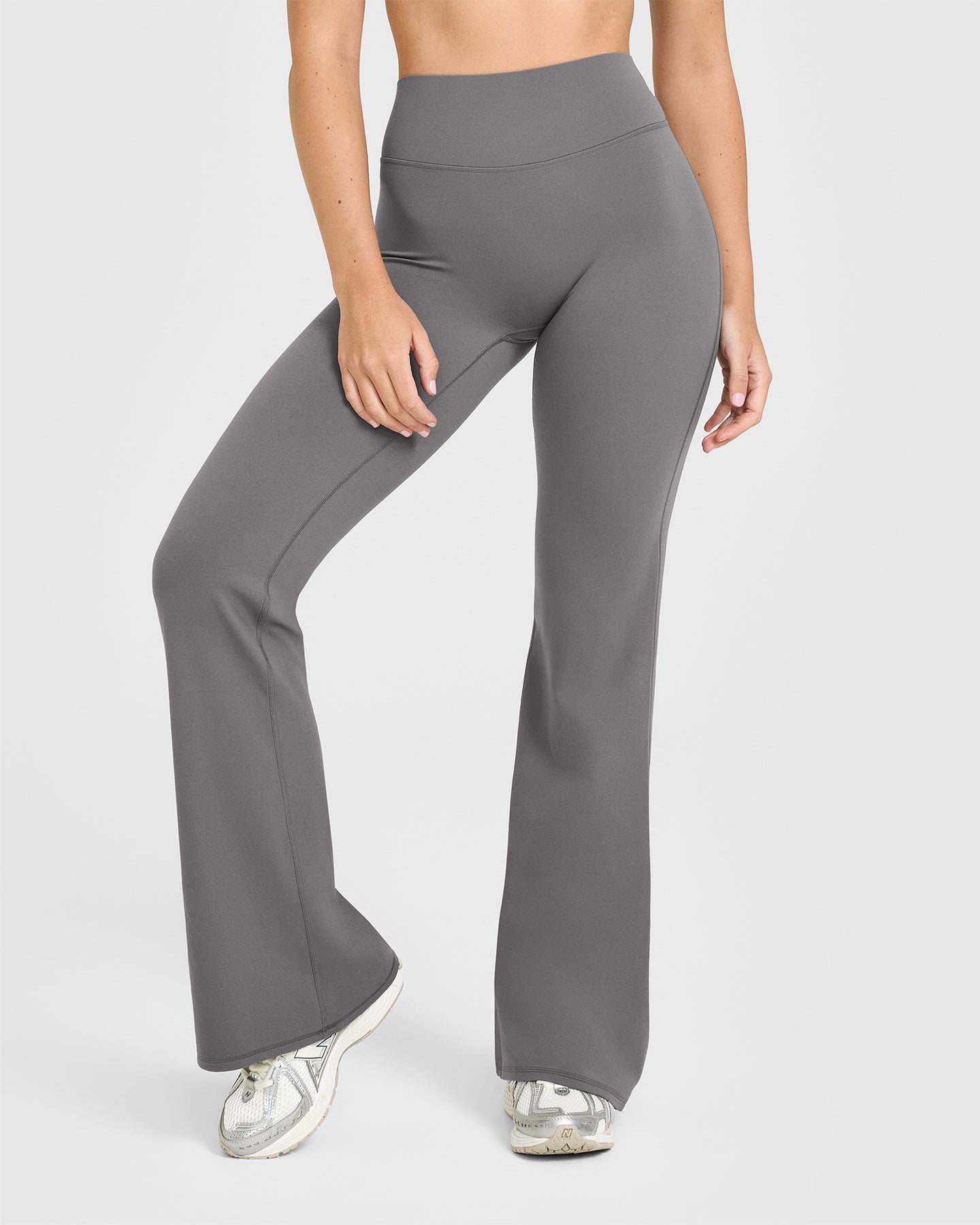 SoftMotionâ„¢ Flared Bottoms with White Logo | Ash Grey