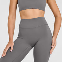 SoftMotionâ„¢ Flared Bottoms with White Logo | Ash Grey