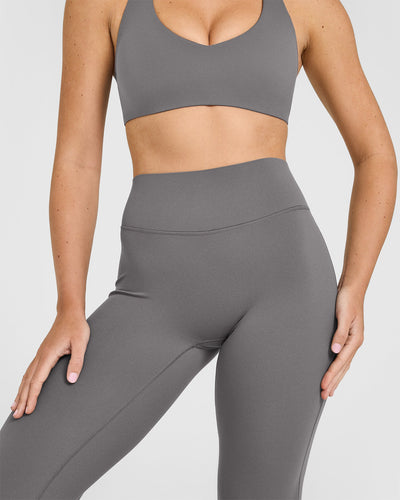 SoftMotionâ„¢ Flared Bottoms with White Logo | Ash Grey