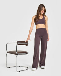 SoftMotionâ„¢ Straight Leg Bottoms | Dark Umber Brown