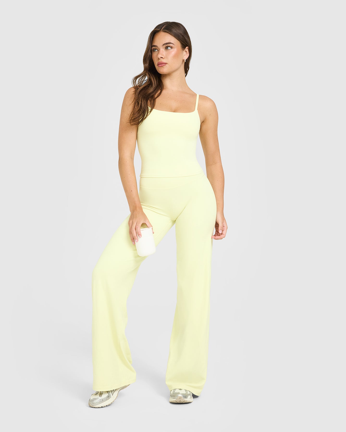 SoftMotionâ„¢ Strappy Mid Vest with Built in Bra Shelf | Pastel Yellow