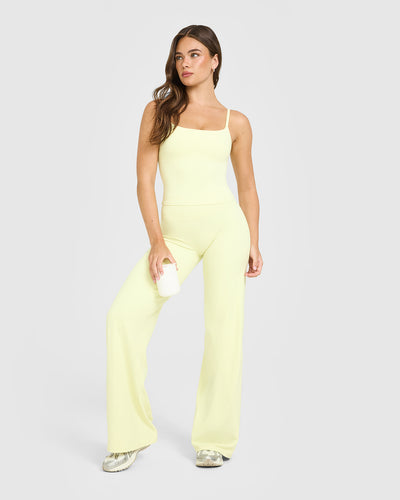 SoftMotionâ„¢ Strappy Mid Vest with Built in Bra Shelf | Pastel Yellow