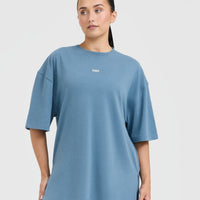 Classic Oner Graphic Longline T-Shirt | Moonstone Blue