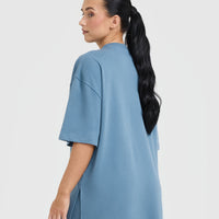 Classic Oner Graphic Longline T-Shirt | Moonstone Blue