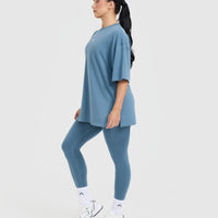 Classic Oner Graphic Longline T-Shirt | Moonstone Blue