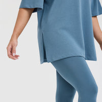 Classic Oner Graphic Longline T-Shirt | Moonstone Blue