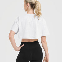 Classic Oner Graphic Crop Lightweight T-Shirt | Light Grey Marl