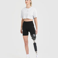 Classic Oner Graphic Crop Lightweight T-Shirt | Light Grey Marl