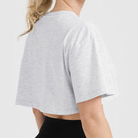 Classic Oner Graphic Crop Lightweight T-Shirt | Light Grey Marl