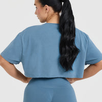 Classic Oner Graphic Crop Lightweight T-Shirt | Moonstone Blue