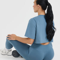 Classic Oner Graphic Crop Lightweight T-Shirt | Moonstone Blue