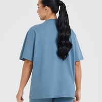 Classic Oner Graphic Oversized Lightweight T-Shirt | Moonstone Blue
