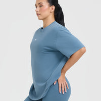 Classic Oner Graphic Oversized Lightweight T-Shirt | Moonstone Blue