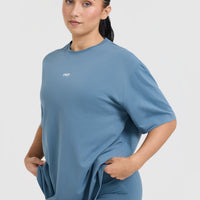 Classic Oner Graphic Oversized Lightweight T-Shirt | Moonstone Blue