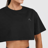 Classic Crop Lightweight T-Shirt | Black