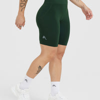 Effortless Seamless Cycling Shorts with White Logo | Evergreen