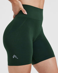 Effortless Seamless Cycling Shorts with White Logo | Evergreen
