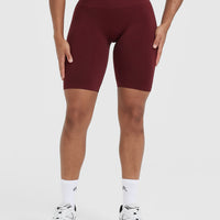 Effortless Seamless Cycling Shorts with White Logo | Rosewood