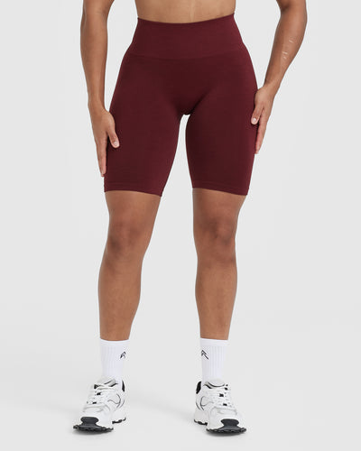 Effortless Seamless Cycling Shorts with White Logo | Rosewood