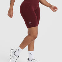 Effortless Seamless Cycling Shorts with White Logo | Rosewood