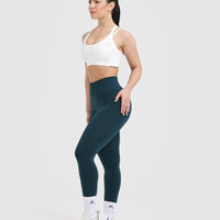 Effortless Seamless Layered Sports Bra with White Logo | White